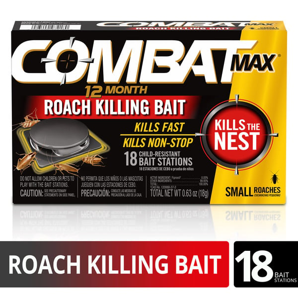 Kitchen Supplies Combat Max 12 Month Roach Killing Bait, Small Roach Bait Station, Child-Resistant hero