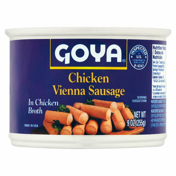 Latino Foods Goya Chicken Broth Chicken Vienna Sausage hero