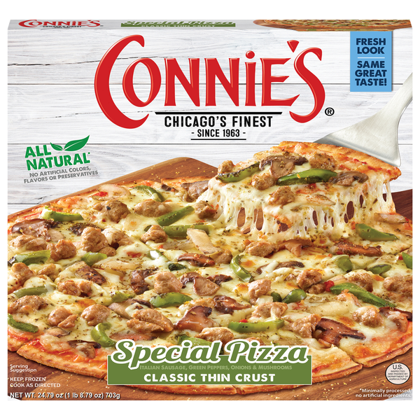 Frozen Pizza Connie's Pizza Pizza, Classic Thin Crust, Special hero