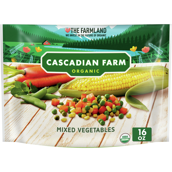 Frozen Vegetables, Beans & Grains Cascadian Farm Organic Frozen Vegetables with Carrots Corn & Peas hero