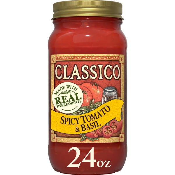 Pasta Sauce Classico Spicy Tomato & Basil Spaghetti Pasta Sauce hero