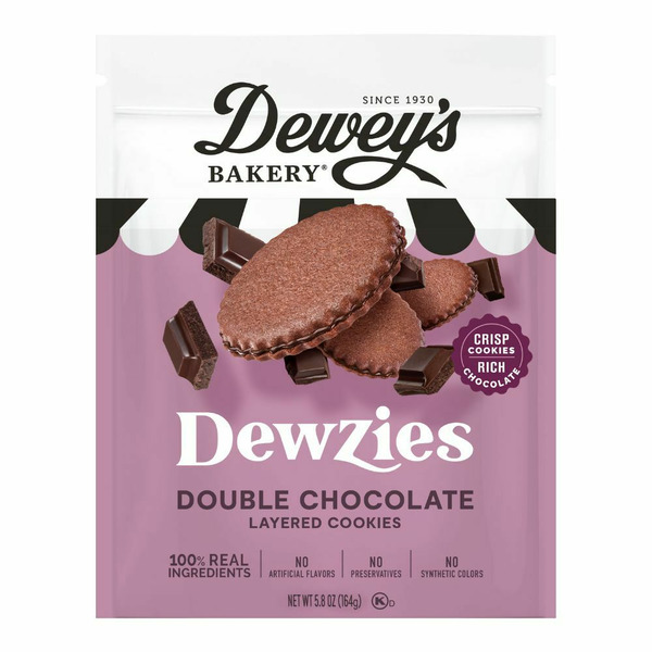 Cookies & Cakes Dewey's Bakery Double Chocolate Dewzies Layered Cookies hero