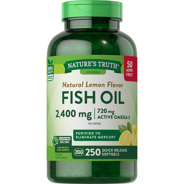 Supplements Nature's Truth Fish Oil Lemon Flavor Softgel hero