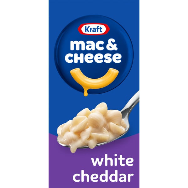 Instant Foods Kraft White Cheddar Mac & Cheese Macaroni and Cheese Dinner Pasta Shells hero