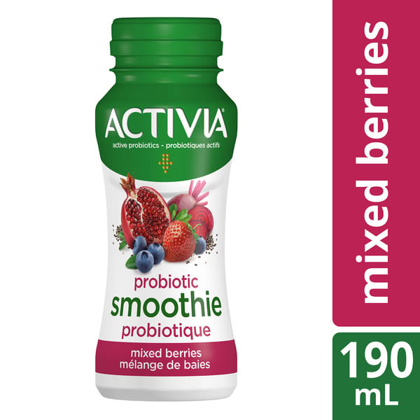 Refrigerated Activia Smoothie Activia Probiotic Smoothie, Blueberry, Strawberry, & Beet, Drinkable Yogurt hero