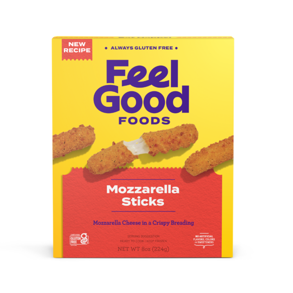 Frozen Appetizers & Sides Feel Good Foods Gluten-Free, Breaded Mozzarella Sticks hero