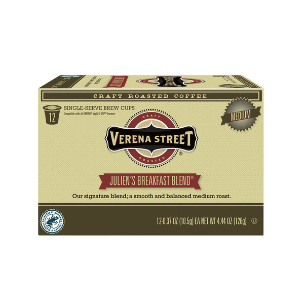 Coffee Verena Street Coffee Julien's Breakfast Blend, Single Cup Coffee Pods hero