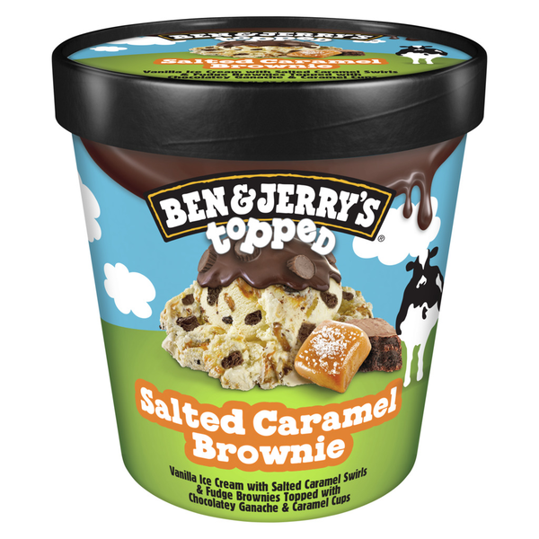 Ice Cream, Novelties & Ice Ben & Jerry's Salted Caramel Brownie Topped Vanilla Ice Cream Pint hero