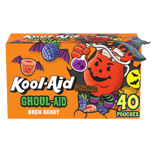 Juice & Nectars Kool-Aid Ghoul-Aid Brew Berry Flavored Kids 0% Juice Drink Pouches hero