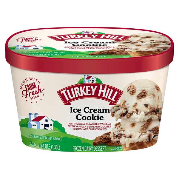 Ice Cream & Ice Turkey Hill Frozen Dairy Dessert, Ice Cream Cookie hero