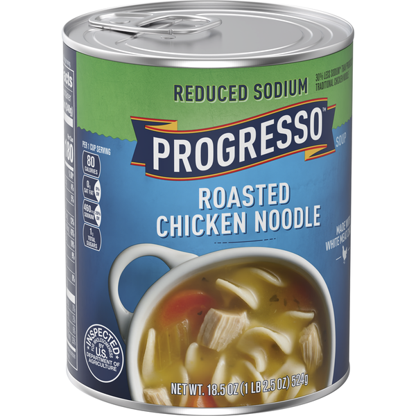 Soup, Broth & Bouillon Progresso Reduced Sodium, Roasted Chicken Noodle Soup hero