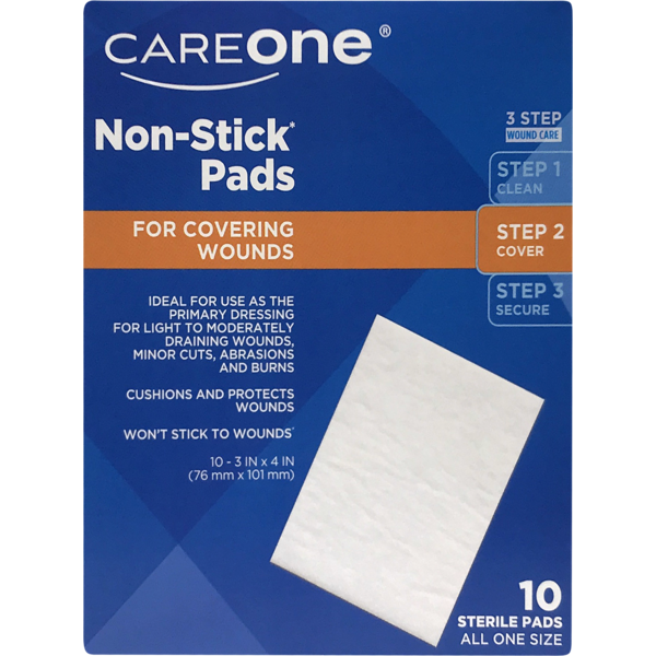 First Aid CareOne 3"" x 4"" Non-Stick Pads hero