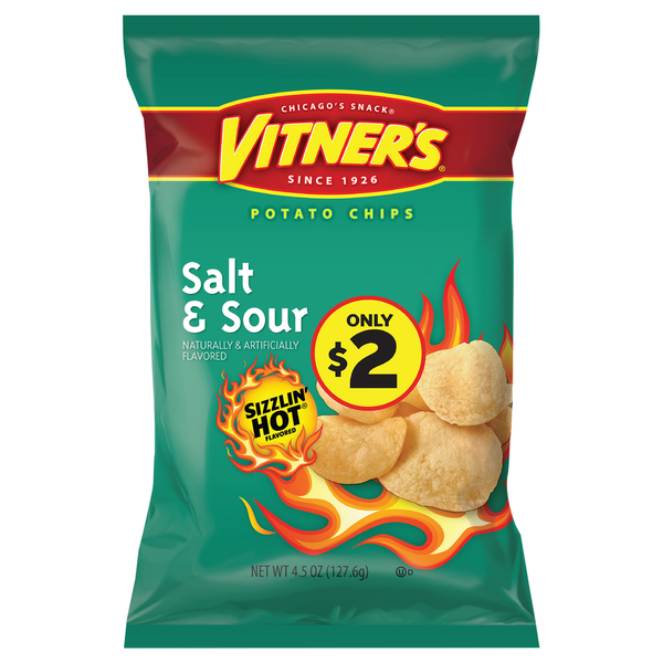 Vitner's Potato Chips, Salt & Sour, Sizzlin' Hot hero