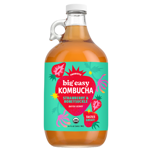 Refrigerated Big Easy Kombucha, Strawberry & Honeysuckle hero