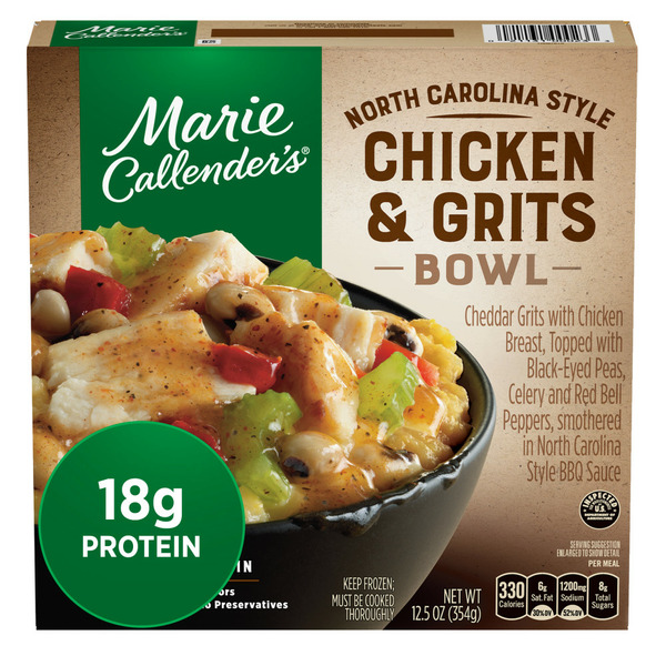 Frozen Meals Marie Callender's North Carolina Style Chicken And Cheddar Grits Bowl hero