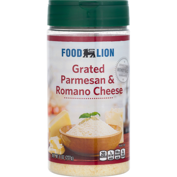 Pasta Sauce Food Lion Cheese, Parmesan & Romano, Grated hero