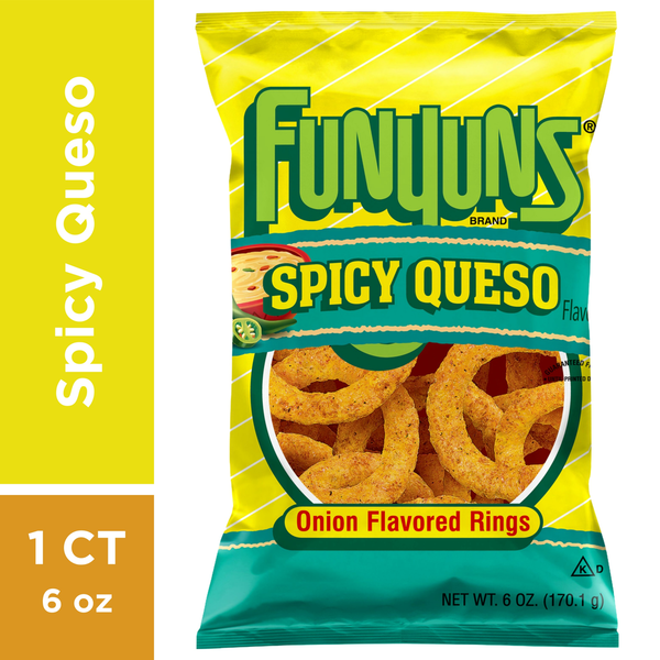 Funyuns Onion Flavored Rings, Spicy Queso Flavor hero