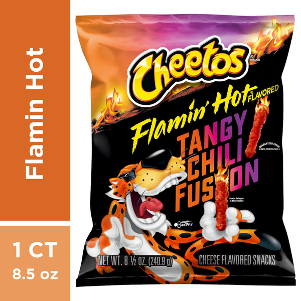 Candy & Chocolate Cheetos Cheese Flavored Snacks, Tangy Chili Fusion hero