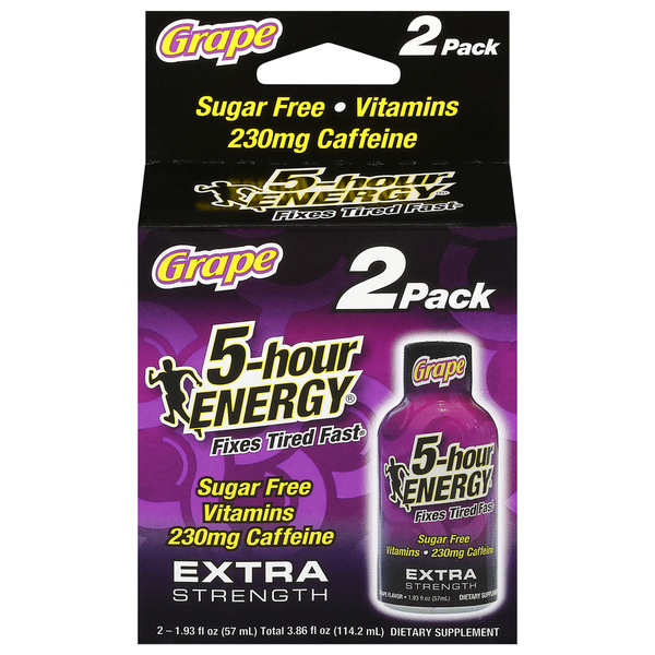 Energy & Sports Drinks 5-hour ENERGY Energy Shot, Extra Strength, Grape, 2 Pack hero