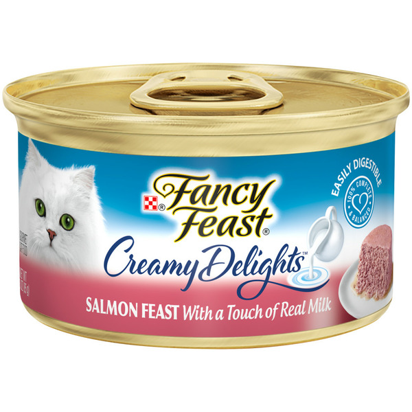 Cat Food & Care Purina Fancy Feast Pate Wet Cat Food, Creamy Delights Salmon Feast With a Touch of Real Milk hero