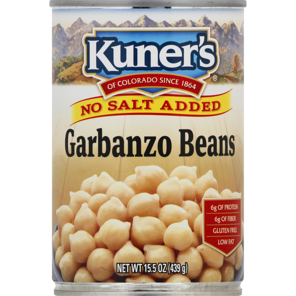 Canned Meals & Beans Kuners Garbanzo Beans, No Salt Added hero