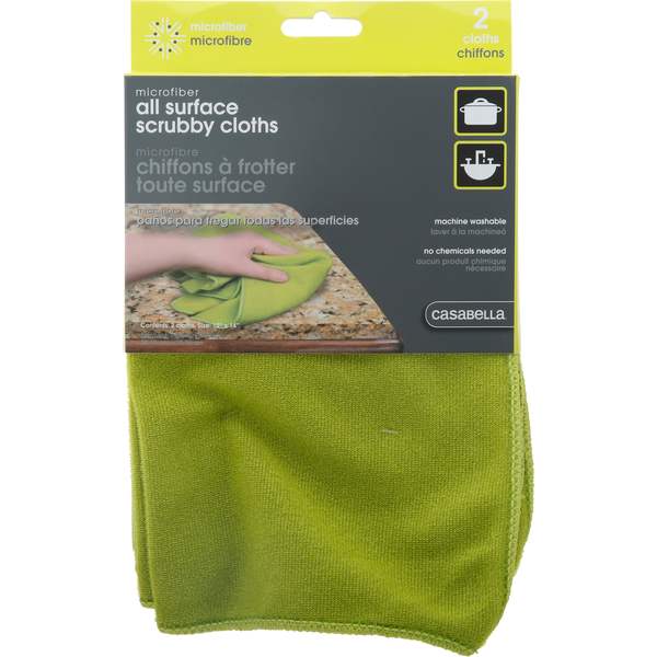 Cleaning Products Casabella Scrubby Cloths, All Surface, Microfiber, 2 Pack hero