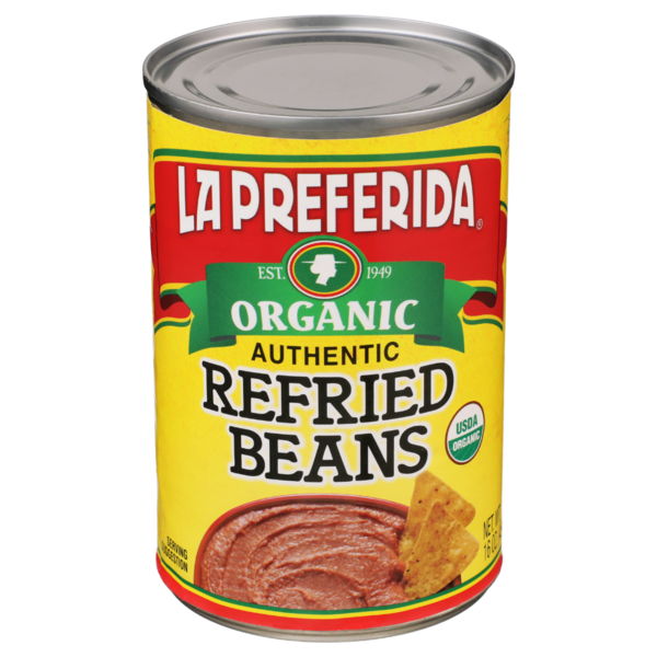 Latin Foods La Preferida Organic Refried Beans, Creamy, Authentic Style hero