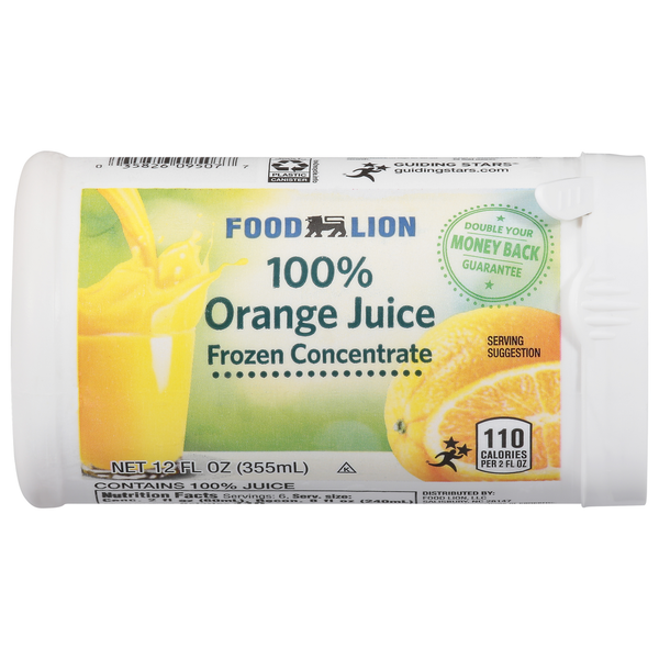 Frozen Juice Food Lion 100% Juice hero