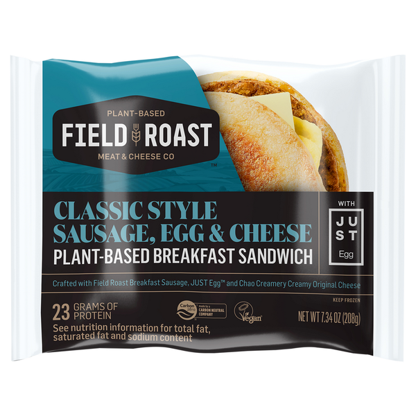 Frozen Breakfast Field Roast Breakfast Sandwich, Plant-Based, Sausage, Egg & Cheese, Classic Style hero