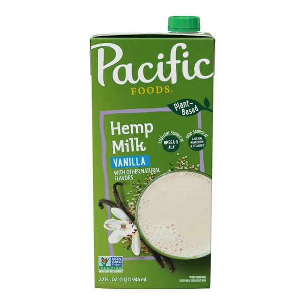 Soy & Lactose-Free Pacific Foods Vanilla Hemp Milk hero