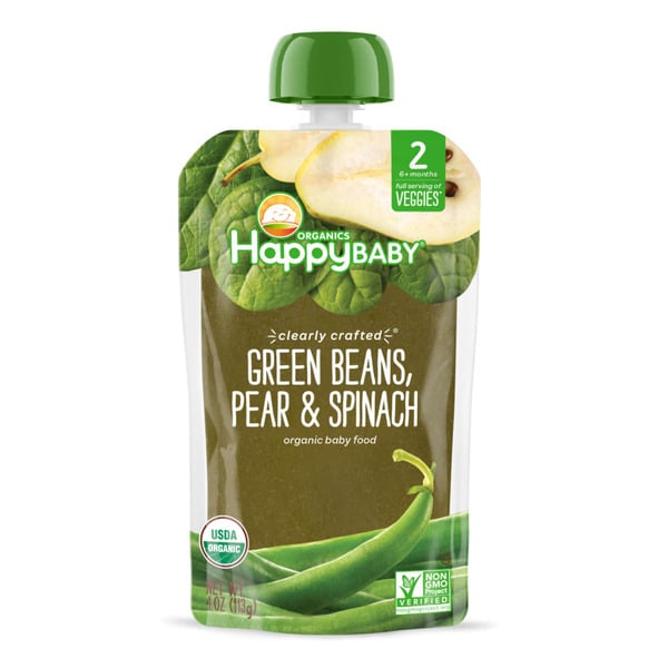 Baby Food & Formula Happy Baby Organics Clearly Crafted Stage 2 Green Beans, Spinach & Pears Pouch hero