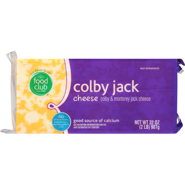 Packaged Cheese Food Club Cheese, Colby Jack hero