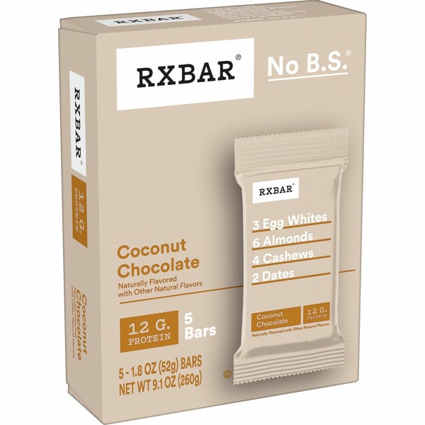 Energy & Granola Bars RXBAR Protein Bars, 12g Protein, Gluten-Free Snacks, Coconut Chocolate hero