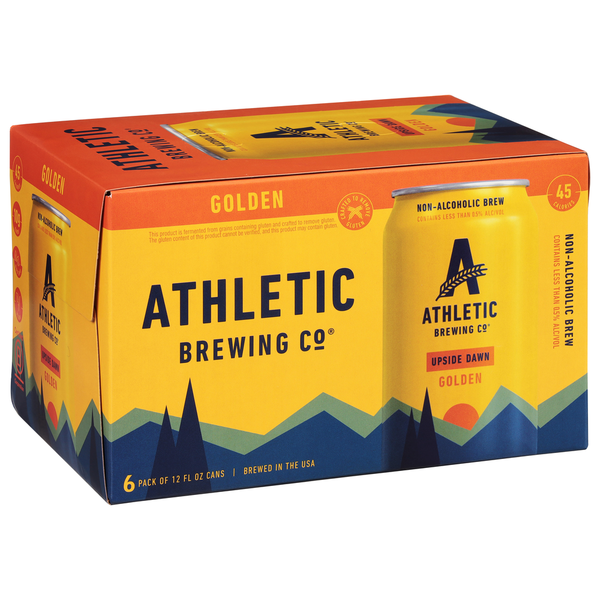 Beers & Coolers Athletic Brewing Co. Beer, Golden, Upside Dawn, 6 Pack hero