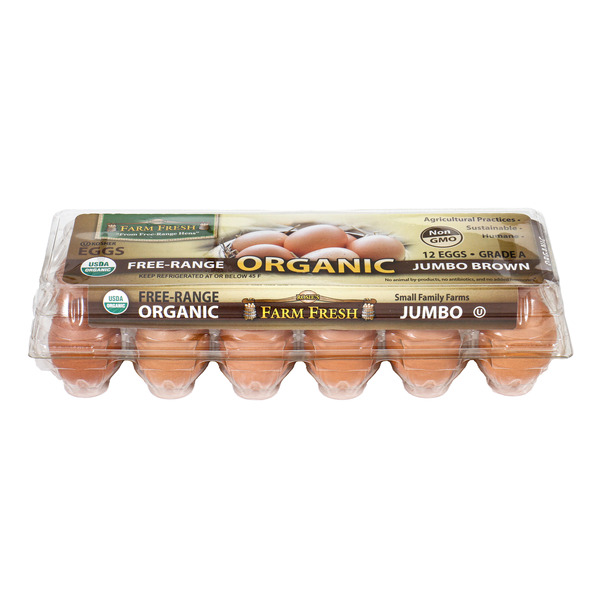 Eggs Nature's Yoke Free-Range, Organic, Jumbo Eggs hero