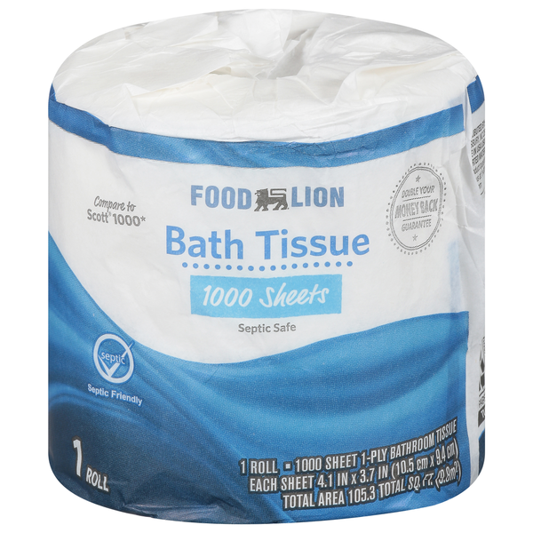 Paper Goods Food Lion Bath Tissue, Soft & Absorbent hero