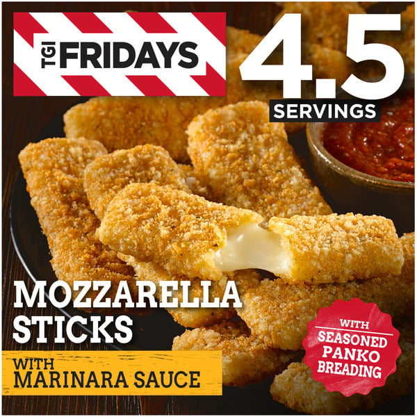 Frozen Appetizers & Sides TGI Fridays Mozzarella Sticks with Marinara Sauce hero