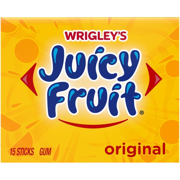 Grab and Go / Checkout Area Juicy Fruit Original Bubble Gum Single Pack 15 Stick hero