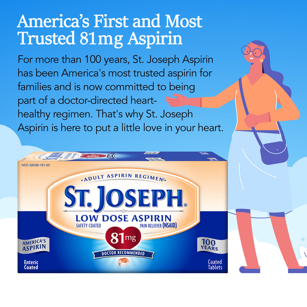 Muscles, Joints & Pain Relief St. Joseph Low Dose Aspirin Coated Tablets hero