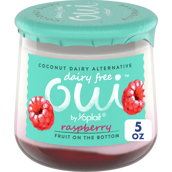 Yogurt Yoplait Oui Raspberry Coconut Based Dairy Free Yogurt Alternative, Glass Yogurt Jar hero