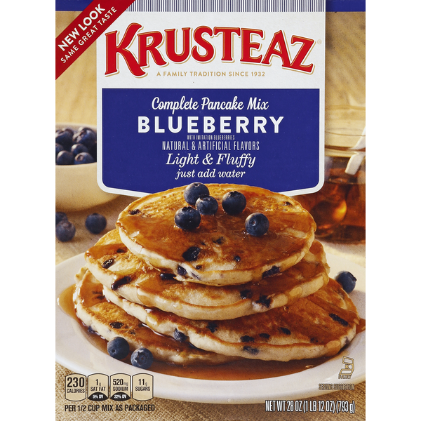 Hot Cereal & Pancake Mixes Krusteaz Pancake Mix, Complete, Blueberry hero