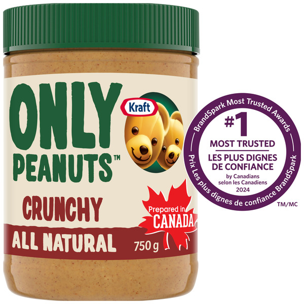 Spreads Kraft Only Peanuts All Natural Crunchy Peanut Butter hero