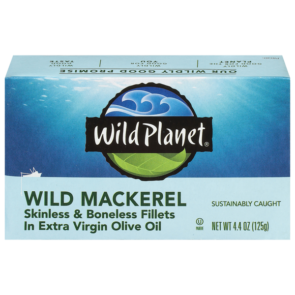 Canned Meat & Seafood Wild Planet Wild Mackerel, Skinless & Boneless Fillets hero