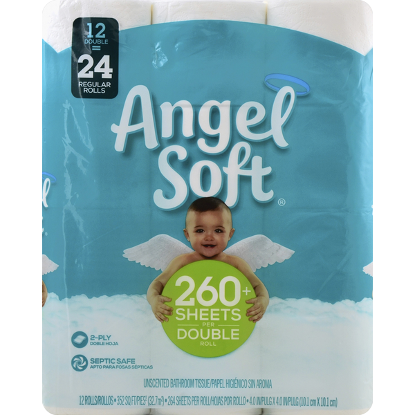 Paper Goods Angel Soft Bathroom Tissue Softness & Strength, Double Rolls hero