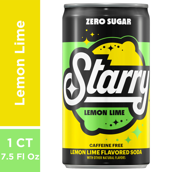 Soft Drinks Starry Zero Sugar Lemon Lime Soda, Caffeine Free, Mini Cans hero