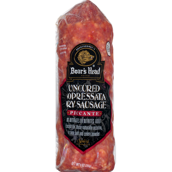 Lunch Meat Boar's Head Uncured Sopressata Dry Sausage Piccante hero