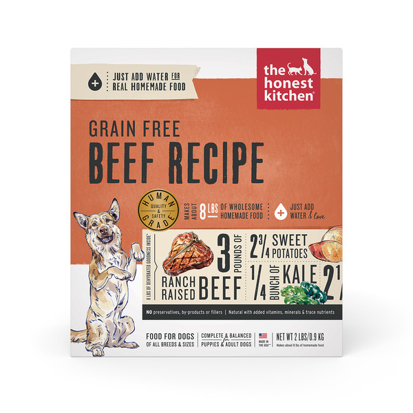 Dog Food & Care The Honest Kitchen Dehydrated Grain Free Beef Dog Food, 2 lb Box hero