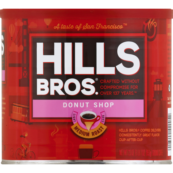 Coffee Hills Bros. Coffee, Ground, Medium Roast, Donut Shop hero