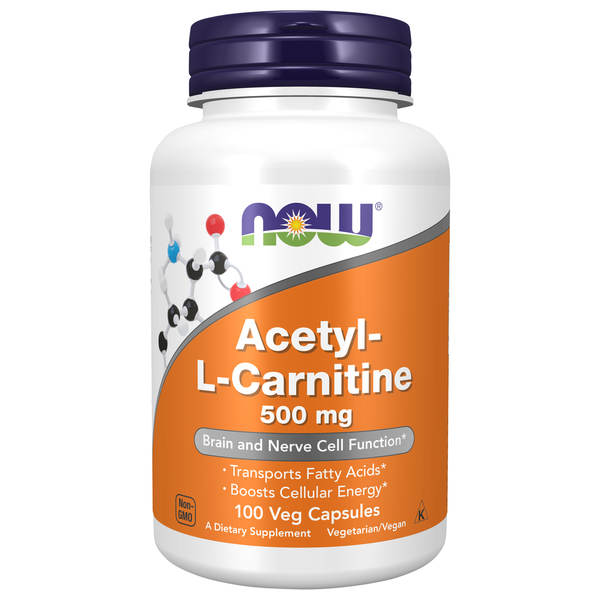 Vitamins & Supplements NOW Acetyl L Carnitine 500 mg hero