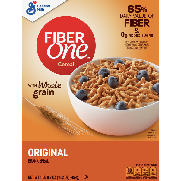 Cereal Fiber One Bran Cereal, with Whole Grain, Original hero